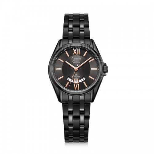 Alexandre Christie AC 8673 Black Rosegold Lady LDBIPBARG